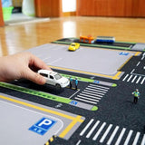 Maxbell Kids Play Rug with Roads for Kids Bedroom 140x110 cm Non Slip Large Play Mat Style C