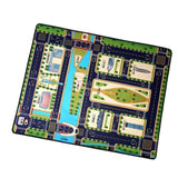 Maxbell Kids Play Rug with Roads for Kids Bedroom 140x110 cm Non Slip Large Play Mat Style D