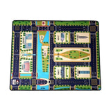 Maxbell Kids Play Rug with Roads for Kids Bedroom 140x110 cm Non Slip Large Play Mat Style D