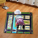 Maxbell Kids Play Rug with Roads for Kids Bedroom 140x110 cm Non Slip Large Play Mat Style D