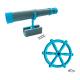 Maxbell Kids Playground Accessories Set with Steering Wheel Playground Equipment Set Blue Gray