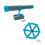 Maxbell Kids Playground Accessories Set with Steering Wheel Playground Equipment Set Blue Gray