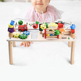 Maxbell Activity Table Bead Maze Wooden Sensory Toys for Kids 1+ Year Old Girls Boys