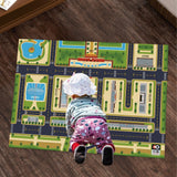 Maxbell Kids Play Rug for Kids Bedroom 55x43 inch Large Beijing City Traffic Playmat
