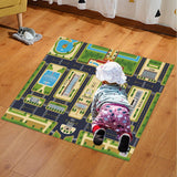 Maxbell Kids Play Rug for Kids Bedroom 55x43 inch Large Beijing City Traffic Playmat