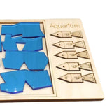 Maxbell Wooden Aquarium Puzzle Travel Toy Brain Teaser Puzzle for Children Boys Kids