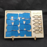 Maxbell Wooden Aquarium Puzzle Travel Toy Brain Teaser Puzzle for Children Boys Kids