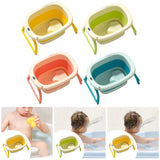 Maxbell Foldable Baby Bath Tub Freestanding Anti Slip Compact Bath Basin for Newborn Yelllow