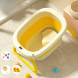 Maxbell Foldable Baby Bath Tub Freestanding Anti Slip Compact Bath Basin for Newborn Yelllow