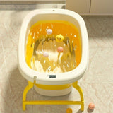 Maxbell Foldable Baby Bath Tub Freestanding Anti Slip Compact Bath Basin for Newborn Yelllow