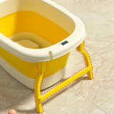 Maxbell Foldable Baby Bath Tub Freestanding Anti Slip Compact Bath Basin for Newborn Yelllow