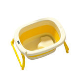 Maxbell Foldable Baby Bath Tub Freestanding Anti Slip Compact Bath Basin for Newborn Yelllow