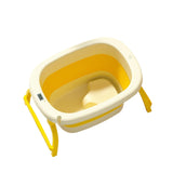 Maxbell Foldable Baby Bath Tub Freestanding Anti Slip Compact Bath Basin for Newborn Yelllow