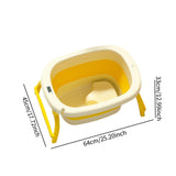 Maxbell Foldable Baby Bath Tub Freestanding Anti Slip Compact Bath Basin for Newborn Yelllow