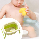 Maxbell Foldable Baby Bath Tub Freestanding Anti Slip Compact Bath Basin for Newborn Green