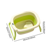Maxbell Foldable Baby Bath Tub Freestanding Anti Slip Compact Bath Basin for Newborn Green