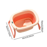 Maxbell Foldable Baby Bath Tub Freestanding Anti Slip Compact Bath Basin for Newborn Pink