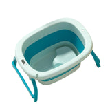 Maxbell Foldable Baby Bath Tub Freestanding Anti Slip Compact Bath Basin for Newborn Blue