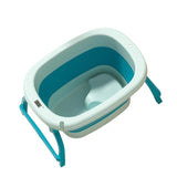 Maxbell Foldable Baby Bath Tub Freestanding Anti Slip Compact Bath Basin for Newborn Blue