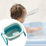 Maxbell Foldable Baby Bath Tub Freestanding Anti Slip Compact Bath Basin for Newborn Blue