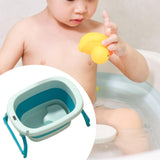 Maxbell Foldable Baby Bath Tub Freestanding Anti Slip Compact Bath Basin for Newborn Blue