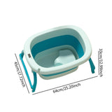 Maxbell Foldable Baby Bath Tub Freestanding Anti Slip Compact Bath Basin for Newborn Blue