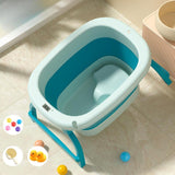 Maxbell Foldable Baby Bath Tub Freestanding Anti Slip Compact Bath Basin for Newborn Blue