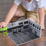 Maxbell 1/64 Diecast Model Car Display Case Simulation Desktop Decor Parking Scenery