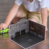 Maxbell 1/64 Scale Car Model Diorama Parking Lot Layout Mini Automobile Model Garage