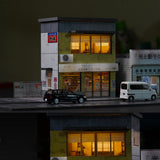 Maxbell 1/64 Parking Lot Scene Display Two Story Store for Gift Desktop Collectibles