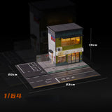 Maxbell 1/64 Parking Lot Scene Display Two Story Store for Gift Desktop Collectibles