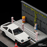 Maxbell 1/64 Model Car Display Case Toy Car Storage Box for Action Figures Alloy Car Street Railings