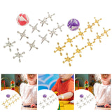 Maxbell 10 Pieces Jacks Games Portable Jacks Toys for Favors 7-14 Years Old Gold