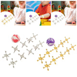 Maxbell 10 Pieces Jacks Games Portable Jacks Toys for Favors 7-14 Years Old Gold