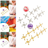 Maxbell 10 Pieces Jacks Games Portable Jacks Toys for Favors 7-14 Years Old Gold