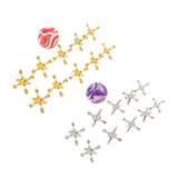 Maxbell 10 Pieces Jacks Games Portable Jacks Toys for Favors 7-14 Years Old Gold