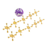 Maxbell 10 Pieces Jacks Games Portable Jacks Toys for Favors 7-14 Years Old Gold