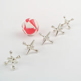 Maxbell 10 Pieces Jacks Games Portable Jacks Toys for Favors 7-14 Years Old Silver