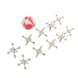 Maxbell 10 Pieces Jacks Games Portable Jacks Toys for Favors 7-14 Years Old Silver