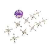 Maxbell 10 Pieces Jacks Games Portable Jacks Toys for Favors 7-14 Years Old Silver