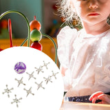 Maxbell 10 Pieces Jacks Games Portable Jacks Toys for Favors 7-14 Years Old Silver