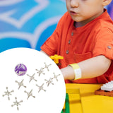 Maxbell 10 Pieces Jacks Games Portable Jacks Toys for Favors 7-14 Years Old Silver