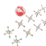 Maxbell 10 Pieces Jacks Games Portable Jacks Toys for Favors 7-14 Years Old Silver