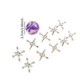 Maxbell 10 Pieces Jacks Games Portable Jacks Toys for Favors 7-14 Years Old Silver