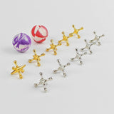 Maxbell 10 Pieces Jacks Games Portable Jacks Toys for Favors 7-14 Years Old Silver