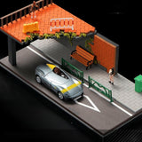 Maxbell 1/64 Model Car Scene Diorama DIY Road Backdrop for Diecast Car Vehicle Decor Broken Bridge