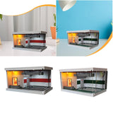 Maxbell 1/64 Scale Model Car Display Case Parking Lot Scene Scenario Miniature Scene Red