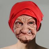 Maxbell Old Woman Head Mask Party Creepy Versatile Comfortable Halloween Granny Mask