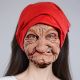 Maxbell Old Woman Head Mask Party Creepy Versatile Comfortable Halloween Granny Mask