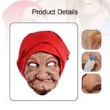Maxbell Old Woman Head Mask Party Creepy Versatile Comfortable Halloween Granny Mask